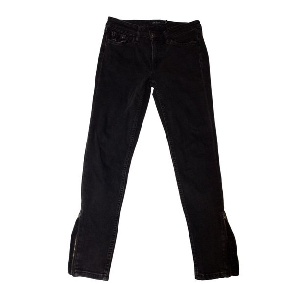 Lauren Ralph Lauren Women's Black Ankle Zip Jeans Size 4 - Picture 3 of 9